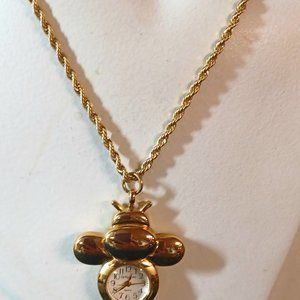 Bumble Bee clock necklace